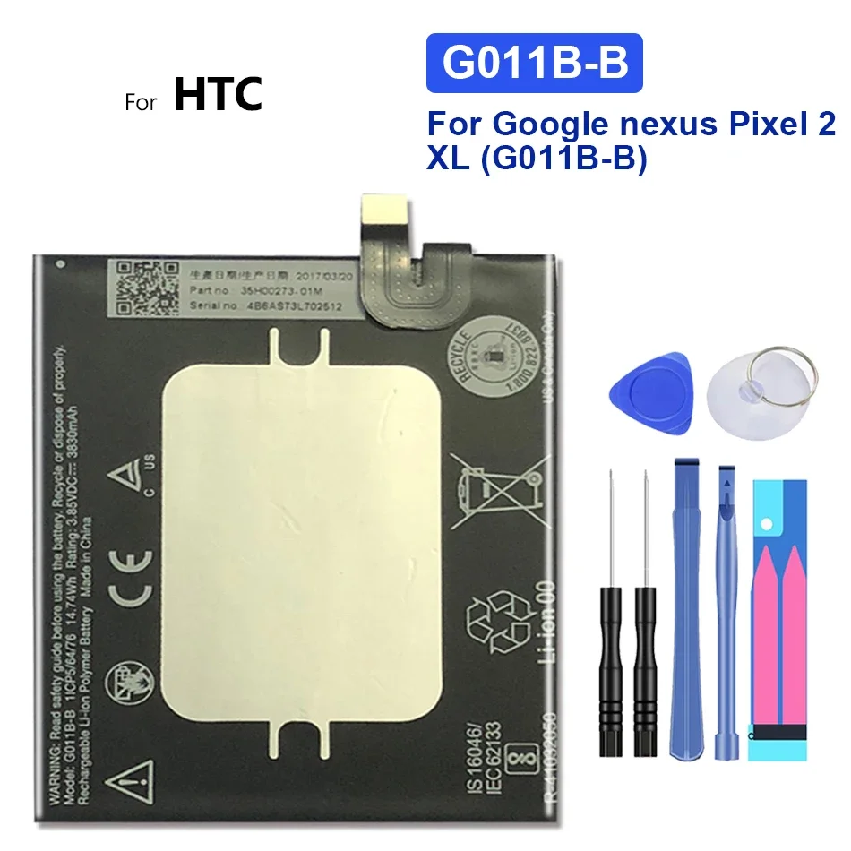 

Battery For HTC Google For Nexus Pixel 2 XL, G011b-b, 3830mAh, Free Tools,