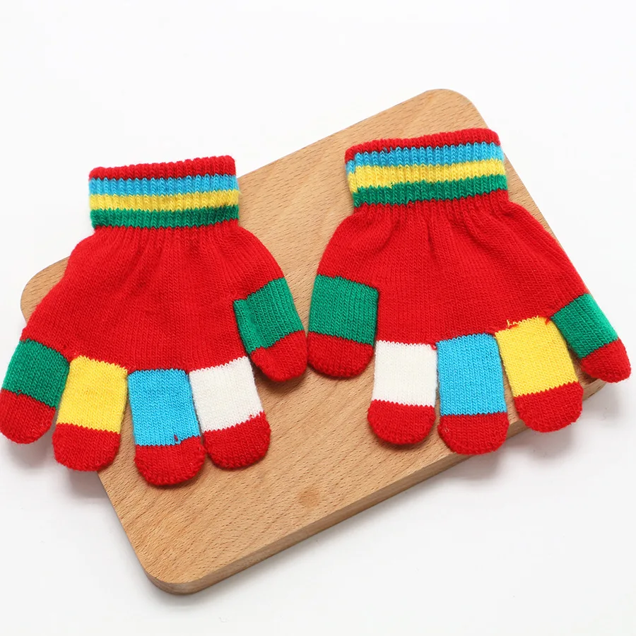 1 Pair Glove Children Magic Glove Girl Boy Kid Stretchy Knitted Winter Warm Full Finger Gloves Children's Figure Gloves
