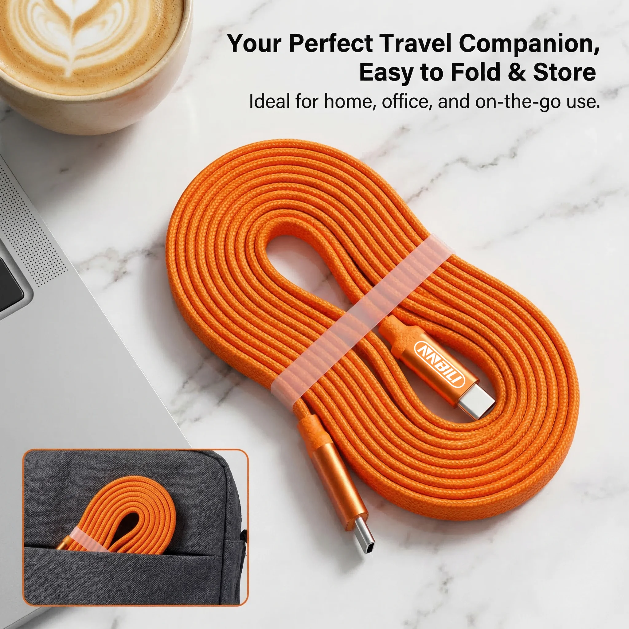 NNBILI PD60W 케이블 USB C to USB C 3A 고속 충전 케이블 타입-C 초슬림 케이블 와이어 아이폰 17 16 15 ProMax 화웨이 삼성용