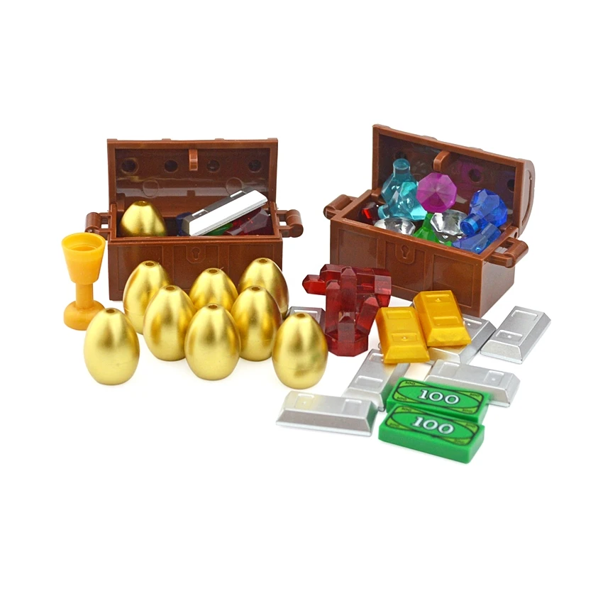City Treasure Gold Silver Diamond Safe Box Building Blocks