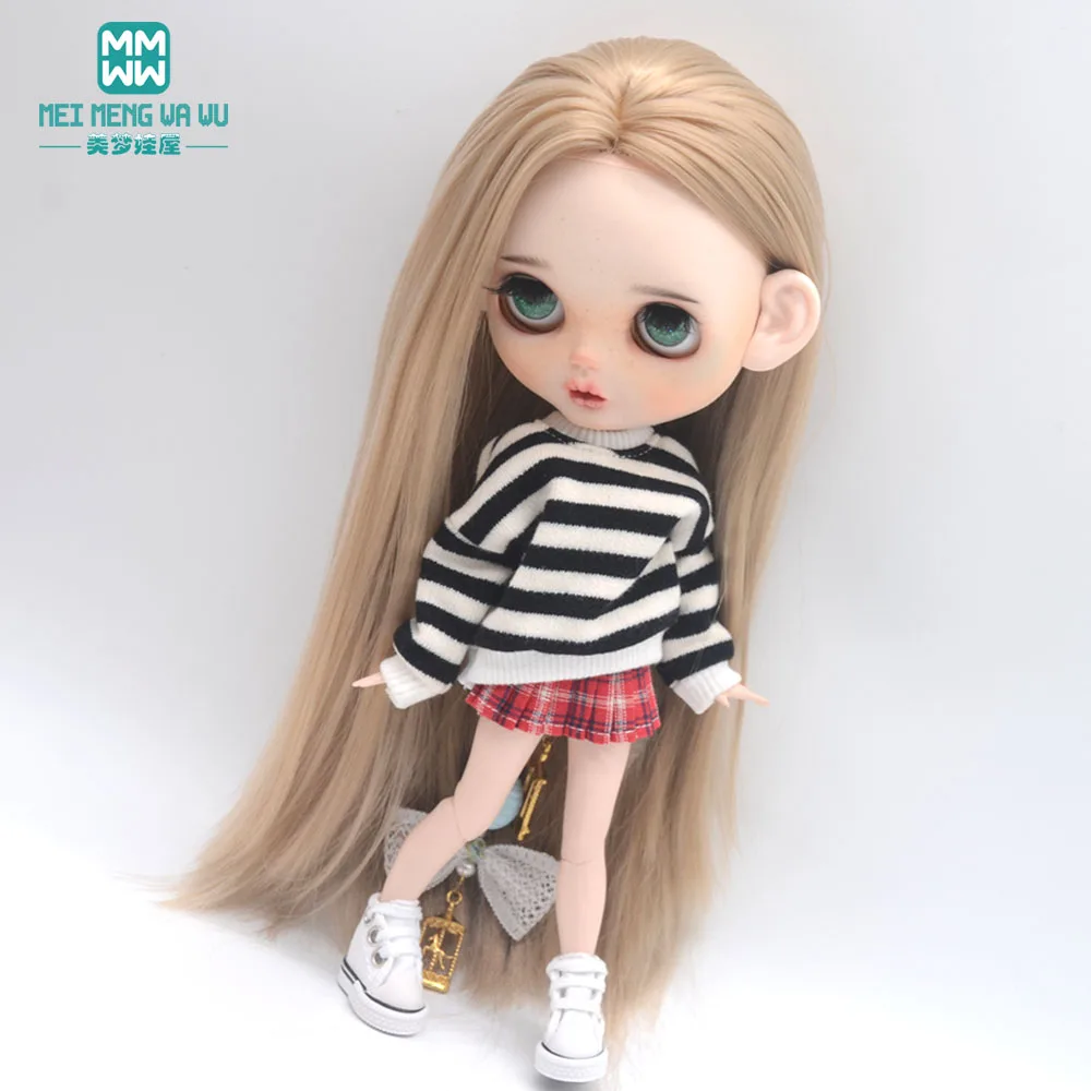 Kleidung für Puppen, dreiteiliges modisches Pullover-Set, passend für Blyth Azone OB22 OB24 Puppenzubehör – Detail 4