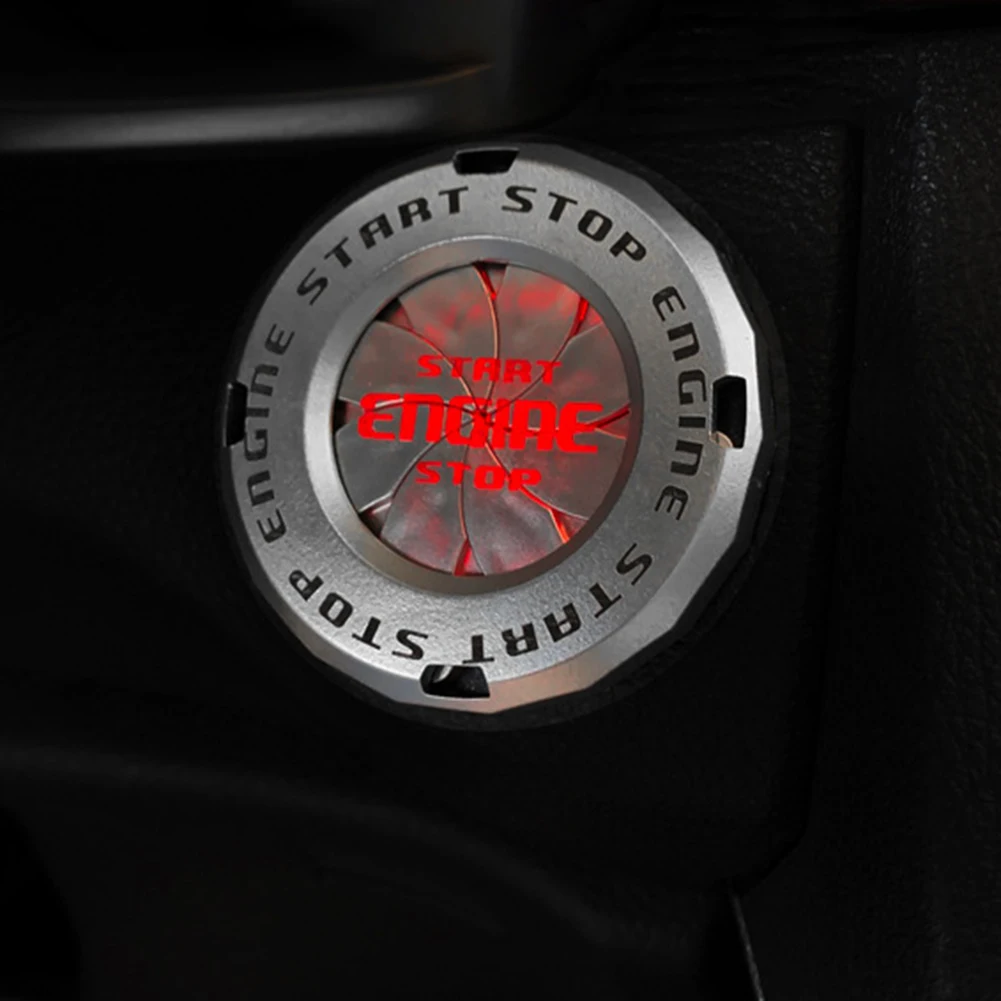 

1pc Black/ Red/ Silver/ Gray Car Button Ignition Switch Rotating Protective Cover Interior Trim For Motorcycles/ Trucks