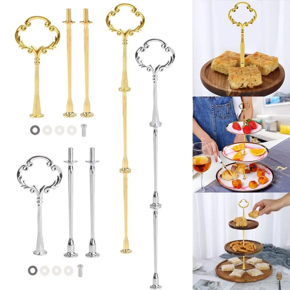 Cake Baking Tools Cake Display Stand 2/3 Tier Cake Plate Stand Handle Hardware Holder for Wedding Party Resin Cupcake Dessert Platter