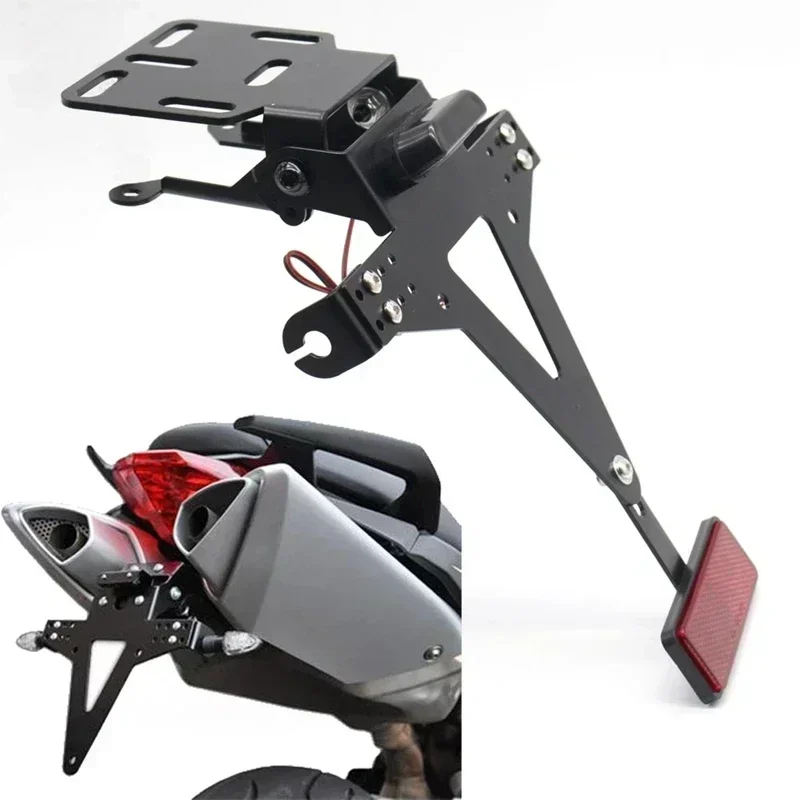 오토바이 라이센스 번호판 프레임 거치대 브래킷, 각도 조절 가능, Yzf R1 R3 R6 R15 R25 Fz6 Mt-07 Mt 07