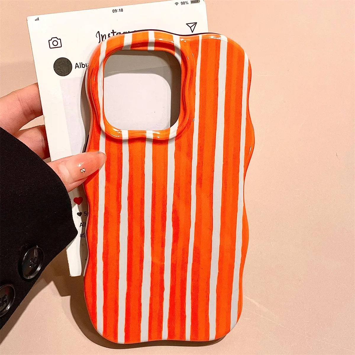 Elegant Glossy Double Color Stripes Ultra-Thin Shockproof Phone Case