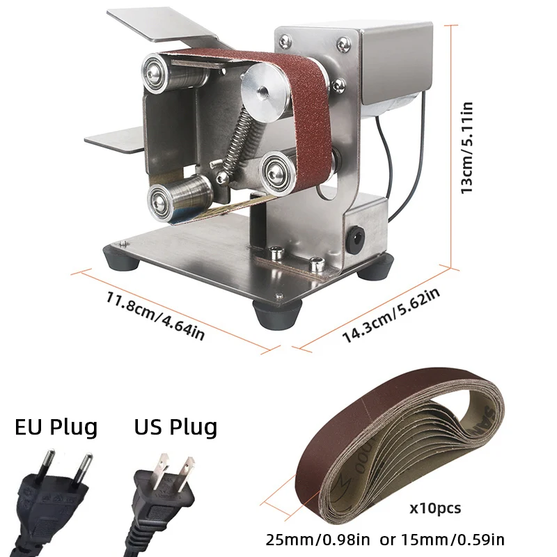 Mini Electric Belt Sander 220v 110v Belt Grinder Polishing Grinding Machine Cutter Edges Sharpener Grinder 7 Speed Adjustable 3