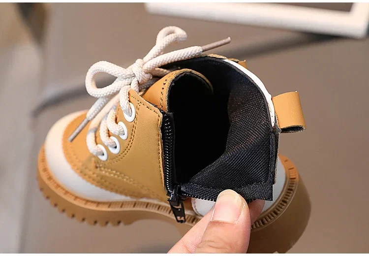 

Детские ботинки, осень-весна, ботильоны для мальчиков, повседневная обувь для девочек, модная нескользящая обувь для малышей, детские ботинки на молнии, спортивная обувь