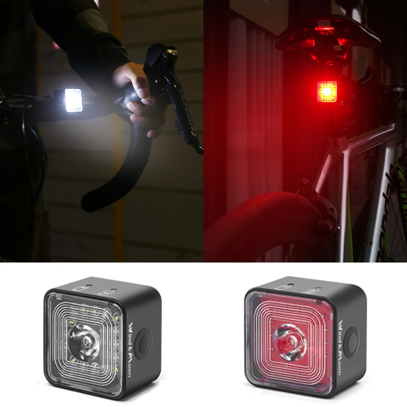 120LM Bicycle Smart Brake Sensing Light Rear/Front Sets IP66 Waterproof MTB Road Bike Taillight USB Night Cycling Safety Lamp