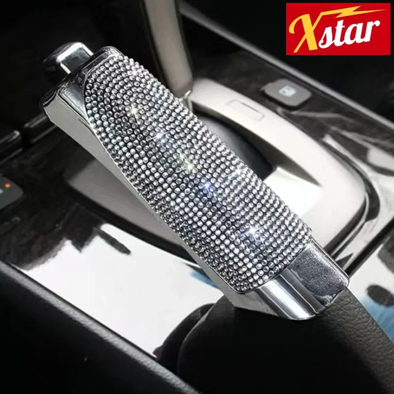Hand Brake Cover Bling Handbrake Cover Universal Crystal Car Handbrake Grips Case Anti-slip Auto Gear Shift Collars Diamond Interior Accessories