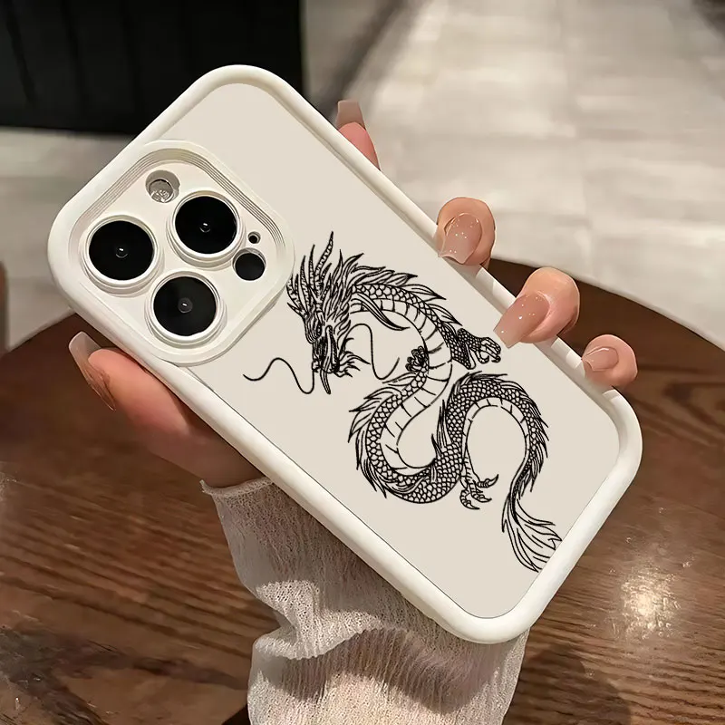 Luxury Dragon Matte Silicone Shockproof Phone Case