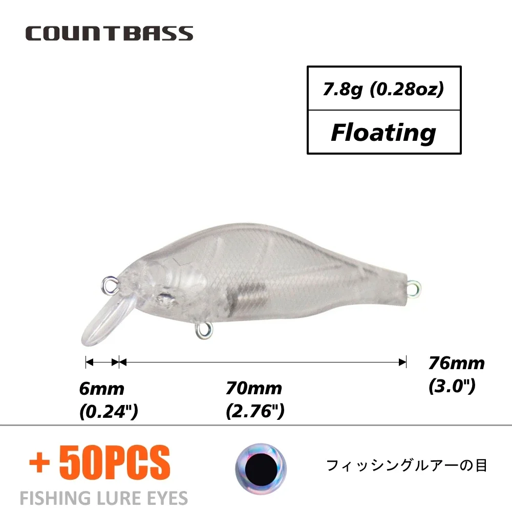 5 Corpi Esca FINE FISHING Non Verniciati 2 1/8 Pollici 1/8 Oz Vuoti Per Pesca E056