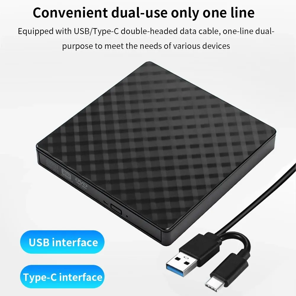 TISHRIC DVD 외장 USB 3.0 리더 팝업 모바일 DVD-RW, C 타입 RW CD 플레이어, 광학 드라이브, 노트북 데스크탑 iMac용