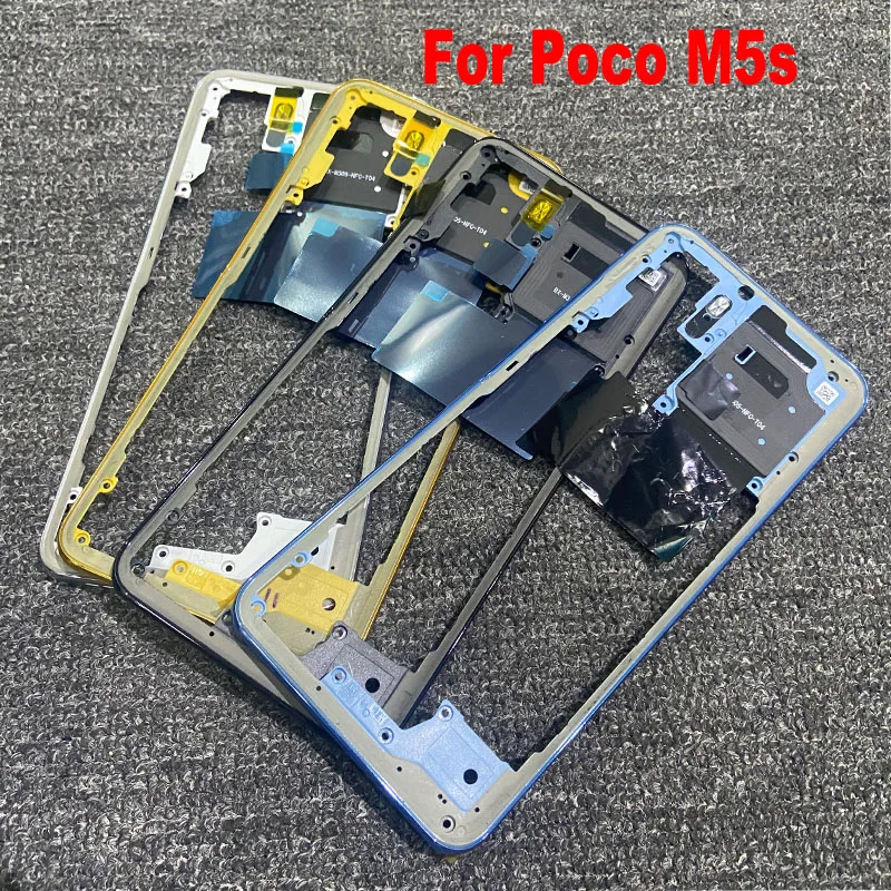 Middle Frame For Xiaomi Poco M5s LCD Screen Front Frame Housing Bezel Chassis Plate Replacement