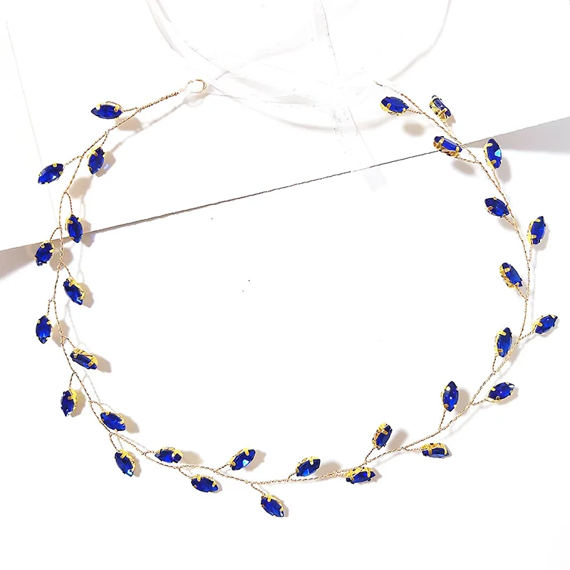 Elegante Mädchen Stirnband Perle Blau Schmetterling Haar Kopfschmuck Baby Mädchen Blumenkranz Braut Girlande Kopf Hoop Hochzeit Stirnbänder – Detail 2