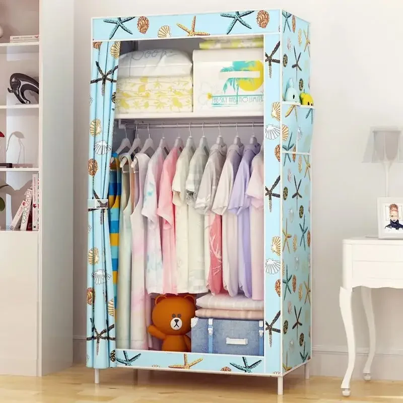 Armoire polyvalente en tissu Non tissé, armoire Portable, organisateur de rangement, tissu anti-poussière, étagères pour vêtements, chambre à coucher