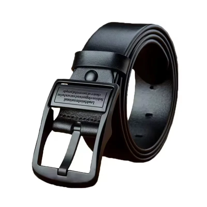 Men's Luxury Leather Belt with Metal Alloy Pin Buckle - Fashionable Business Casual Strap
