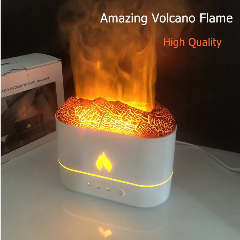 Timeable Amazing Volcano Lava Fireplace Flame Light Ultrasonic Diffusers Humidifier Volcano Humidifiers for Bedroom Home 2