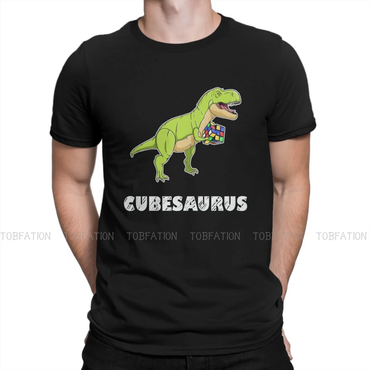 Camiseta de algodón puro con cuello redondo para hombre, camisa con  estampado de dinosaurio de dibujos animados, Cubesaurus, magia cuadrada, regalos  de cumpleaños personalizados, 6XL| | - AliExpress
