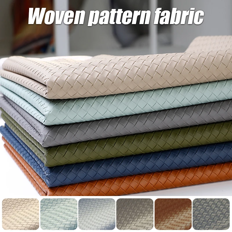 100x137cm Woven Pattern Synthetic Leather Fabric Soft PU Leather Sewing Diy Sofa Background Car Interior Upholstery Home Decor leather fabric vinyl fabric vinyl sewing fabric