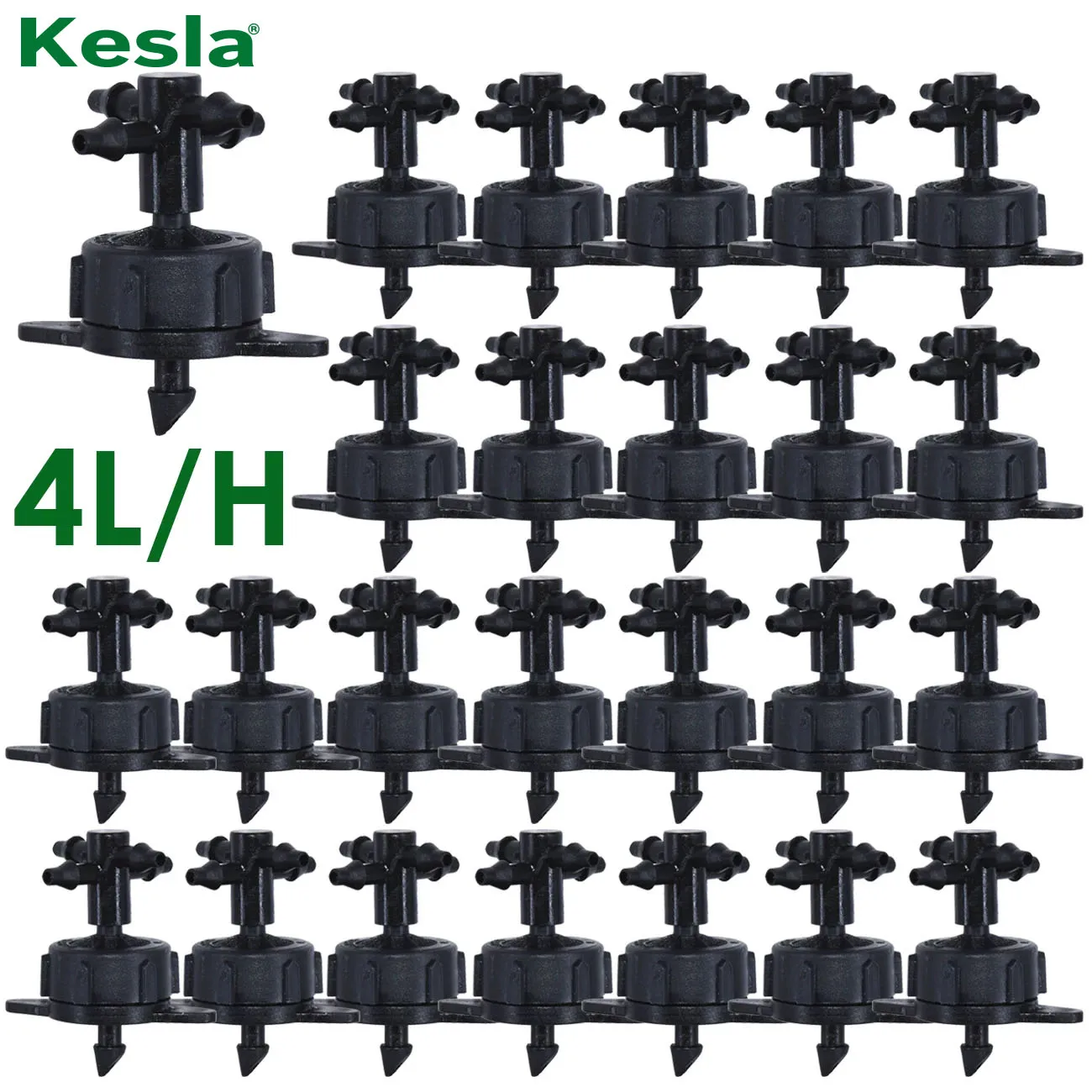 Tropfbewässerung 2L/4L/8L Konstantfluss-Tropfer 4-Wege-Kreuzverbinder Landwirtschaftliche Tropfbewässerung Tropfpfeil-Armaturen 20er-Set