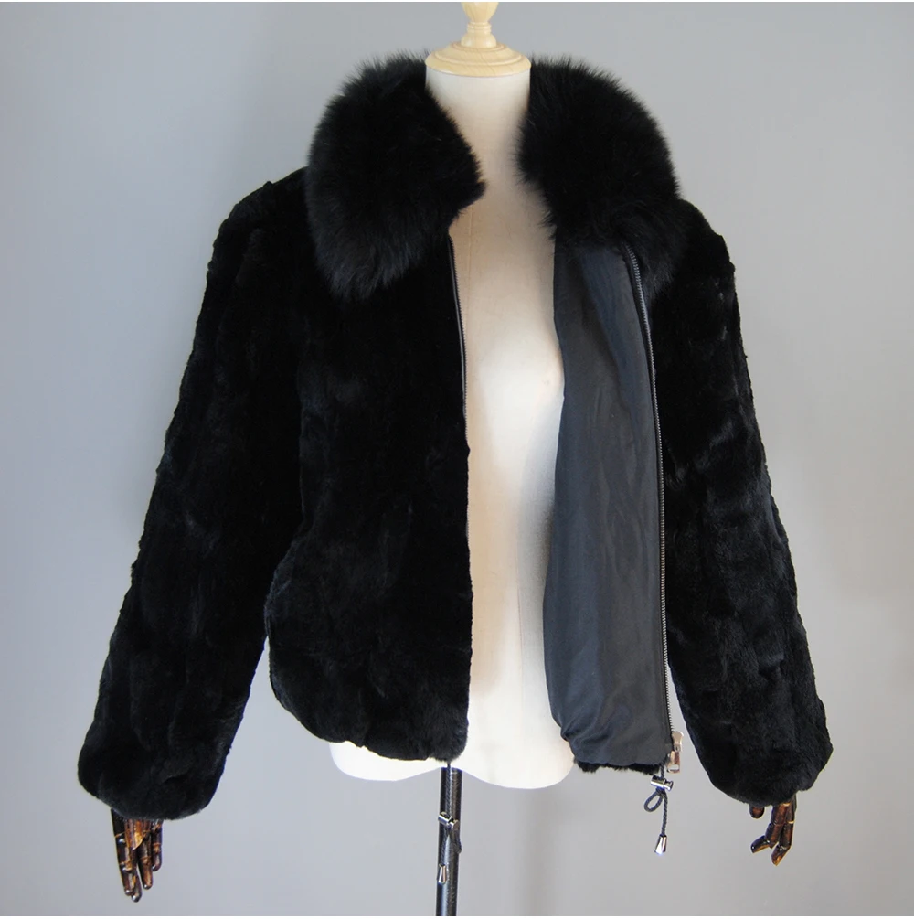 Rex Rabbit Fur Coat | Slim Fit Natural Fur Jacket For Women Winter Outerwear