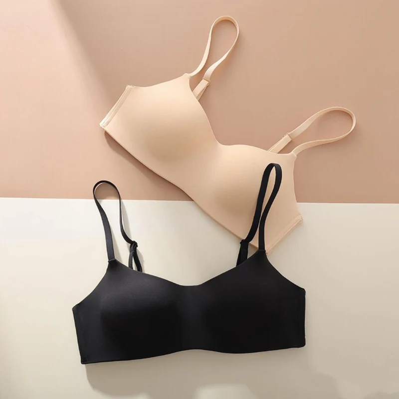 Women Bras Seamless Gathered Push Up Bralette for Small Chests