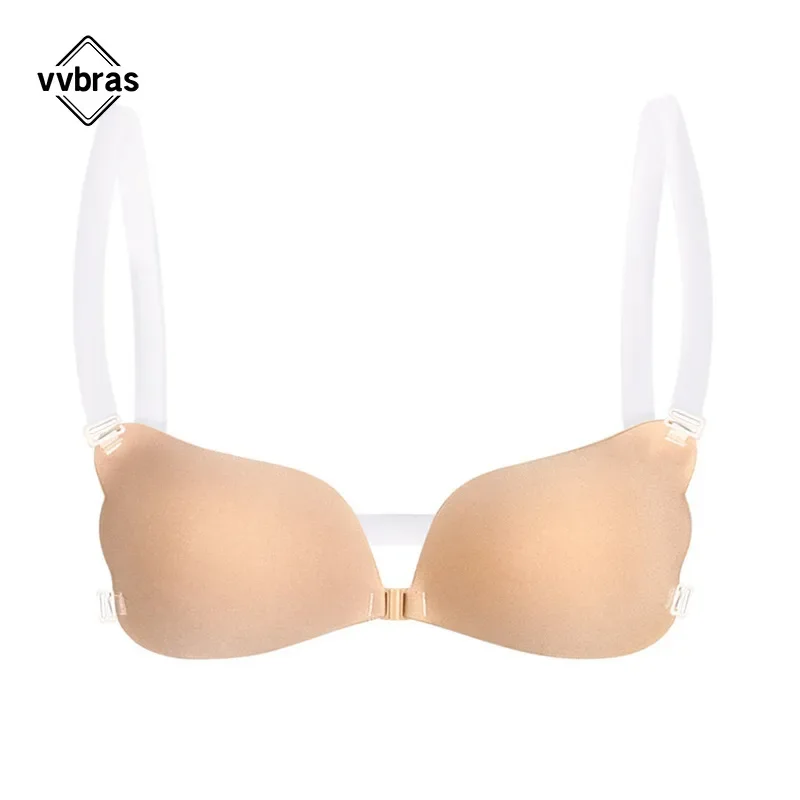 Nipple Cover Invisible Bra Push Up Silicone Bra for Wedding Sticky Reusable with Transparent Straps Backless Bikini Lingerie 1