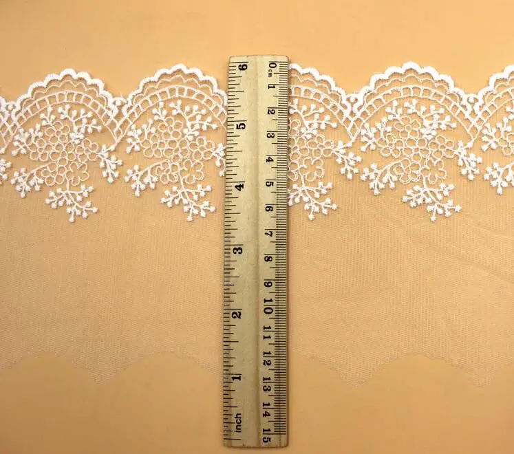 White Cotton embroidered mesh lace Garment lace trims 3 Meters lace garment accessories,lace sewing supplies,lace accessories,lace sewing accessories