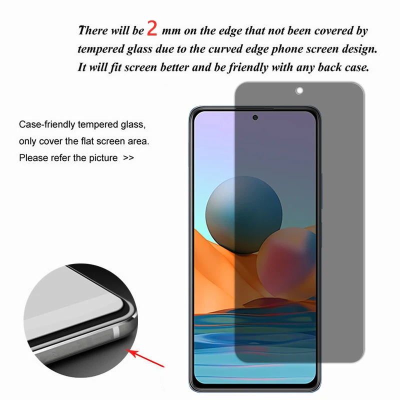 LZAYN 2 Pezzi Privacy Pellicola Protettiva per Xiaomi Redmi Note 10 Pro, Anti Spy in Pellicola Vetro Temperato, Durezza 9H, Anti-Graffio, Anti-Impronta, Senza Bolle, Facile Installazione
