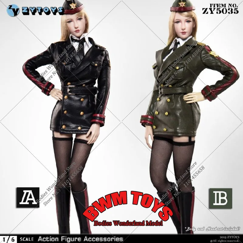 

In Stock Original ZYTOYS ZY5035 1/6 Female Army Head Carving Leather Jacket Cloth Uniform Suit Model Fit 12'' Action Figure