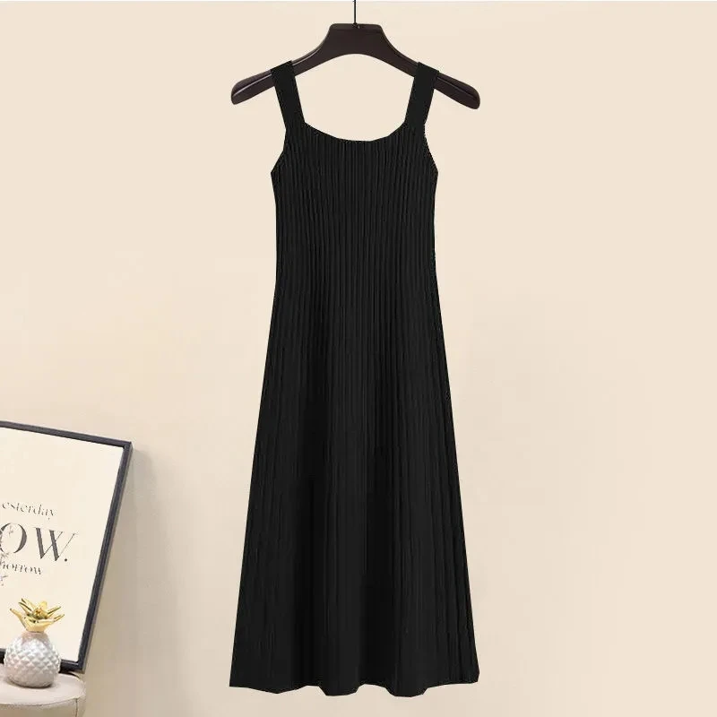 Ethnic Tassel Sweater Shawl Sling Dress 1 or 2 Piece Sets Women Graceful Multi Cardigan Knitted Tank Dresses Suit Travel Clothes