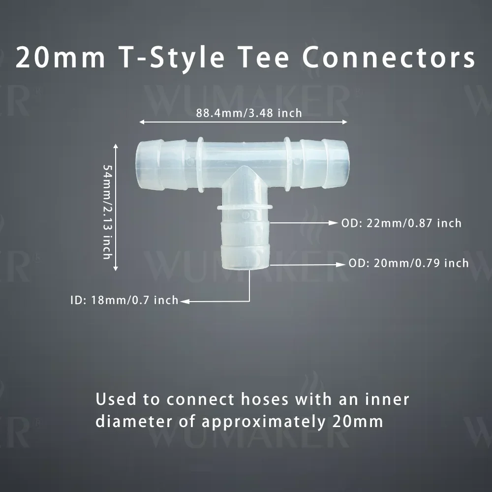 T-Style Tee Connectors 5Pcs T-Style Tee Connectors Hose Barb Fitting T Shaped 3 Way Plastic Tubing Joint Air Water Flow Splitter for Garden Irrigation