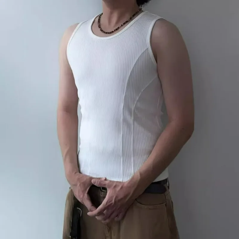 남성 캐주얼 조끼 타이트핏 통기성 좋은 시원한 아웃도어 하이킹 등산 사이클링 캠핑 트레이닝 남성 피트니스 반팔