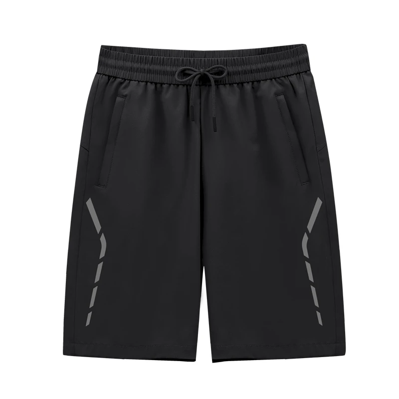 Fashion Elastic Lace Up Pockets Printed Casual Shorts Men's Clothing 2024 Summer New Loose High Waist Solid Color Knee Shorts