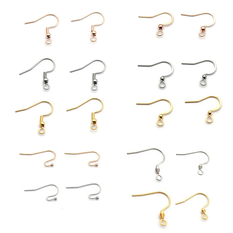 50pcs Stainless Steel Earwire Earrings Hooks Base for Earrings Ear Jewelry Making DIY Findings Accessories