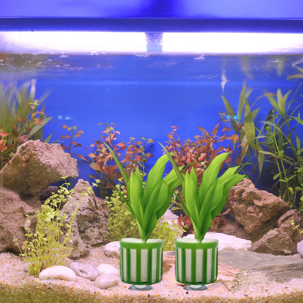 10Pcs Aquatic Plant Fixed Holder Anti-Floating Aquatic Plant Pots with Suction Cup Plant Weights Pot Fish Tank Accessories