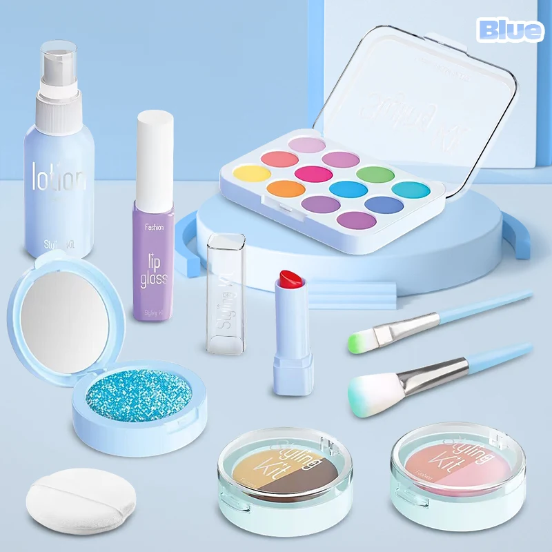 Pretend Makeup Kit for Girls Kids Pretend Play Makeup Set Toy Set for Toddler Little Girls Age 3+