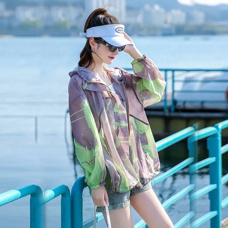 

Sunscreen Women's Summer Thin Coat 2023New Breathable Jacket Loose Large Size Sun-Protective Clothing Fashion Female Blouse Tide