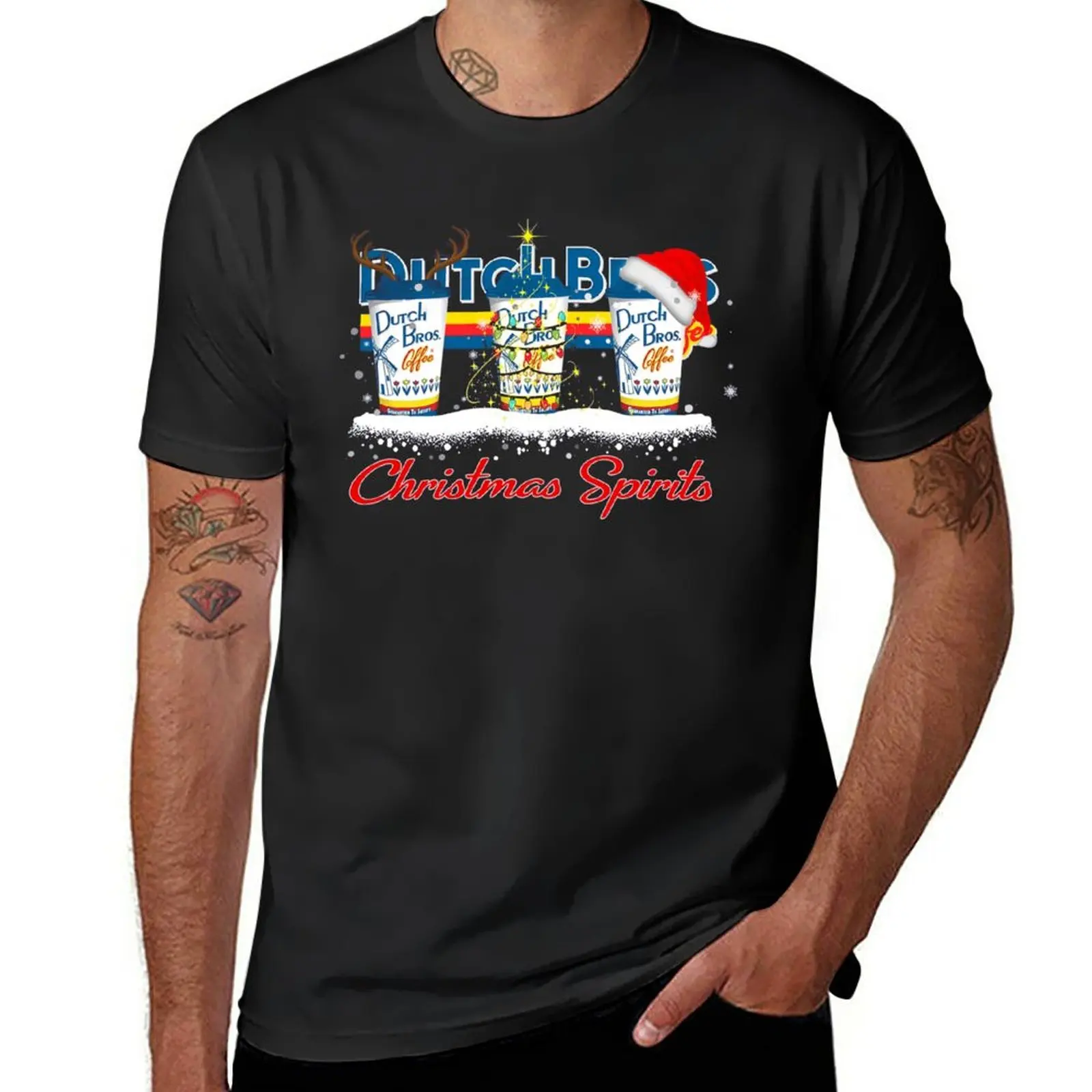 

New Christmas Spririts T-Shirt kawaii clothes T-shirt short Short sleeve tee men