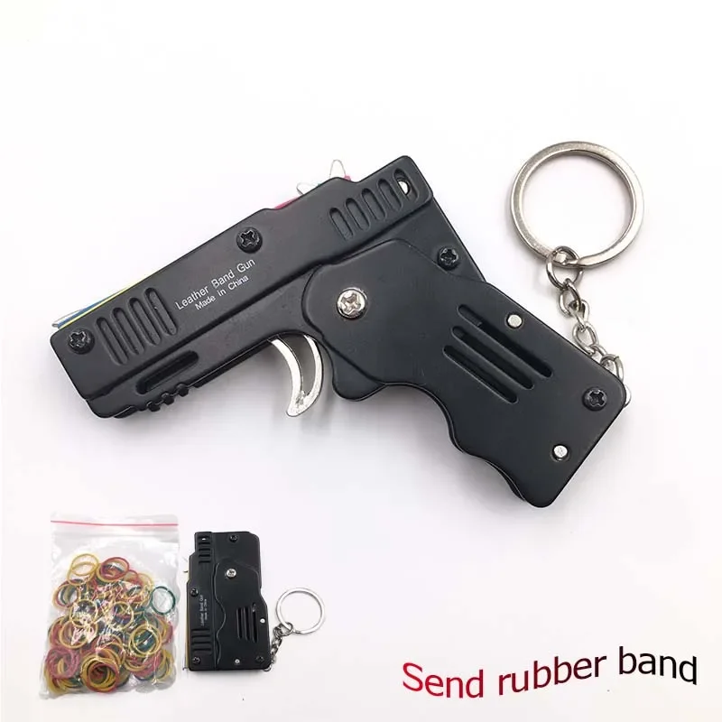 MINI Rubber Band Gun Foldable High Quality Outdoor Tools  Mini Rubber Band Gun Continuous Hair Shooting Tools