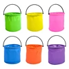 12x14cm Collapsible Sand Bucket Portable Garden Tool Bucket Sand Beach Water Fight Activity Game Toy for Family Kids Easy Carry 2