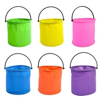 12x14cm Collapsible Sand Bucket Portable Garden Tool Bucket Sand Beach Water Fight Activity Game Toy for Family Kids Easy Carry 2
