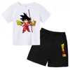 Dragon Ball T-Shirt 2pcs Set Pirate King Boys Girls Teenager Summer Short Sleeve Children Casual Tops Tee Shirt Set Kid Clothes 4
