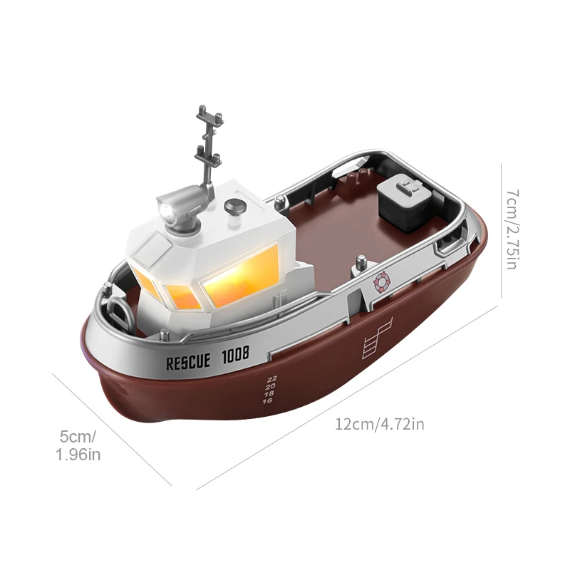 RC Boat 1/3 Tug BoaT Remote Control Boat for Kids 2.4G Dual Mode Electric SpeedBoats Waterproof Cover Toys for Boy Gift