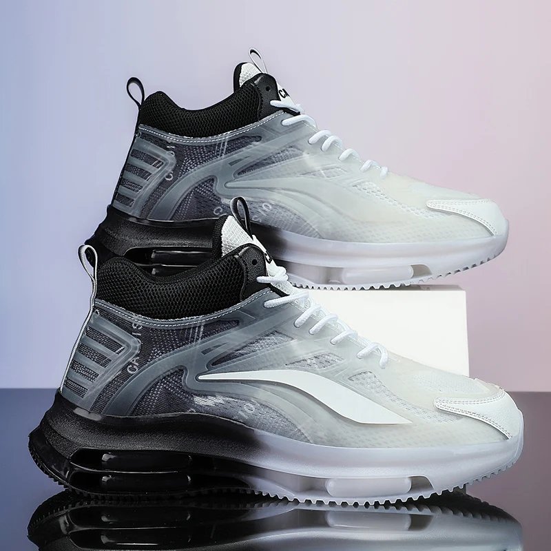 Spring and Summer Men's Fashionable Street Style Walking Shoes, Suitable for Outdoor Activities in All Seasons, Comfortable Non-Slip Lace-Up Sports Shoes for Men