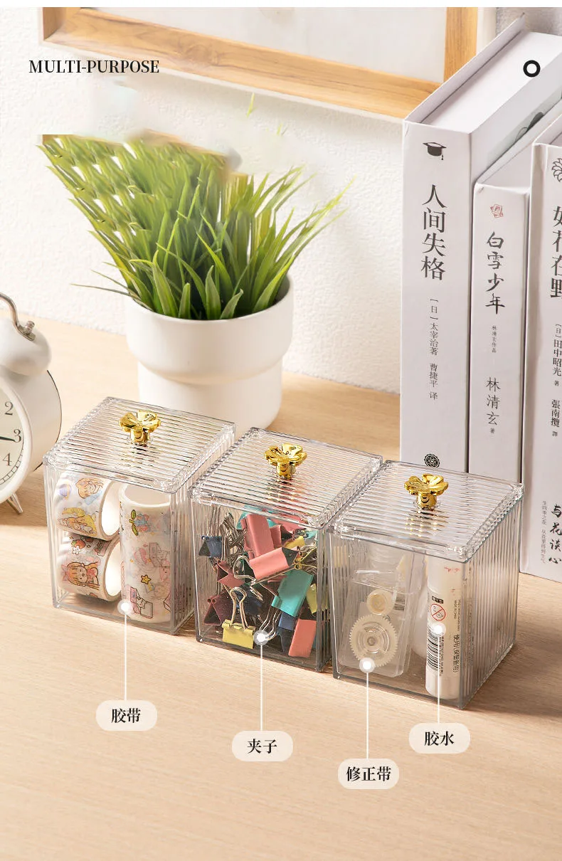 Transparent Cosmetic Jewelry Remover Pads Container, Makeup Cotton Pads, Organizing