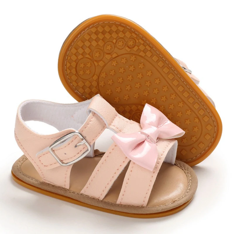  공주 샌들 여름 키즈 고무 부드러운 바닥 안티 스키드  소녀 신발  순수한 색상 캐주얼 Sandalias