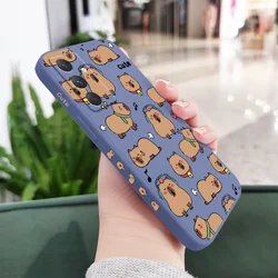 Adorable Capybara Silicone Phone Case - Samsung A17 (Light Blue)