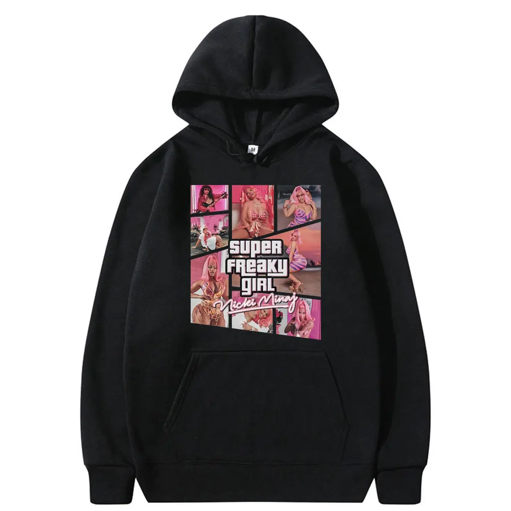 

Rapper Super Freaky Girl Nicki Minaj Hoodie Men Women Hip Hop Fleece Cotton Hooded Sweatshirt Men's Fashion Oversized Hoodies