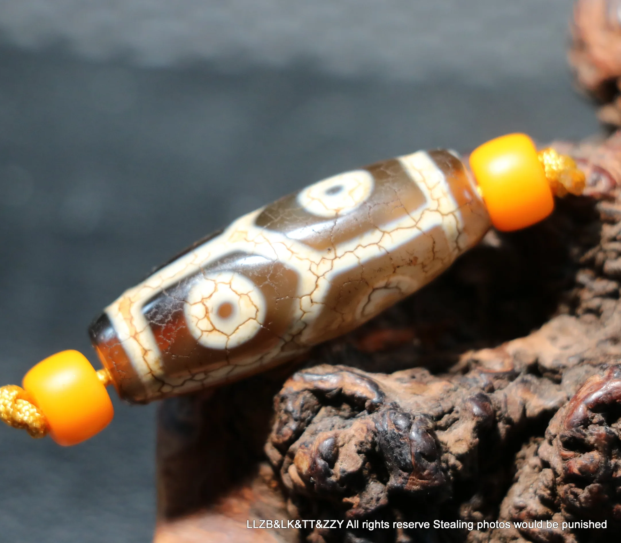 Unique Style Energy Tibetan Old Agate 6 Eye Longevity Totem dZi Bead Amulet 5A Pendant LKbrother Talisman UPS0930Qs